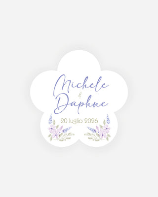 Bigliettini Matrimonio Tag personalizzato cartoncino o adesivo – Fiore MF04