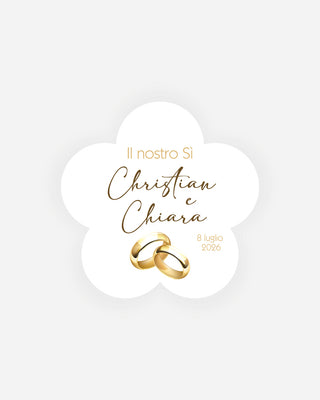 Bigliettini Matrimonio Tag personalizzato cartoncino o adesivo – Fiore MF05