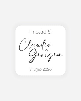 Bigliettini Matrimonio Tag personalizzato cartoncino o adesivo – Quadrato MQ00