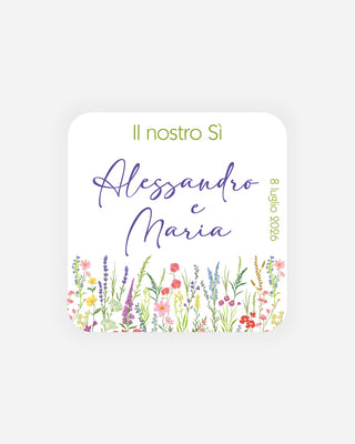 Bigliettini Matrimonio Tag personalizzato cartoncino o adesivo – Quadrato MQ01