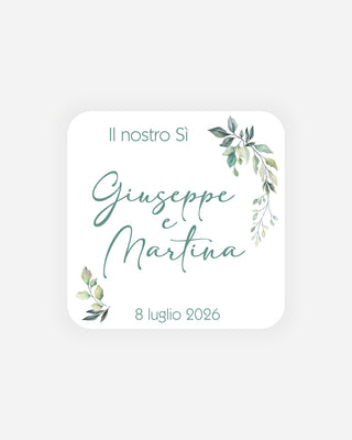Bigliettini Matrimonio Tag personalizzato cartoncino o adesivo – Quadrato MQ01