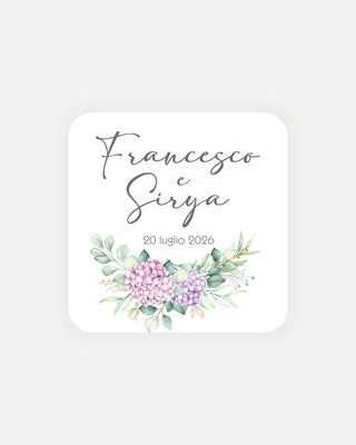 Bigliettini Matrimonio Tag personalizzato cartoncino o adesivo – Quadrato MQ03