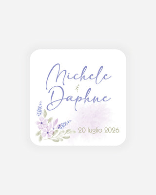 Bigliettini Matrimonio Tag personalizzato cartoncino o adesivo – Quadrato MQ04