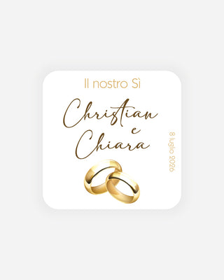 Bigliettini Matrimonio Tag personalizzato cartoncino o adesivo – Quadrato MQ05