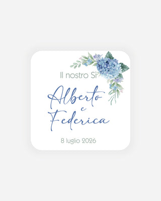 Bigliettini Matrimonio Tag personalizzato cartoncino o adesivo – Quadrato MQ07