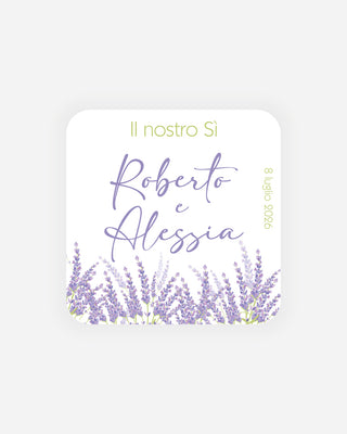 Bigliettini Matrimonio Tag personalizzato cartoncino o adesivo – Quadrato MQ08