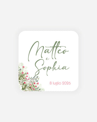 Bigliettini Matrimonio Tag personalizzato cartoncino o adesivo – Quadrato MQ10