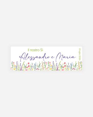 Bigliettini Matrimonio Tag personalizzato cartoncino o adesivo – Rettangolo MR01