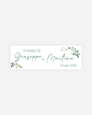 Bigliettini Matrimonio Tag personalizzato cartoncino o adesivo – Rettangolo MR02