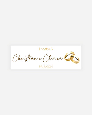Bigliettini Matrimonio Tag personalizzato cartoncino o adesivo – Rettangolo MR05