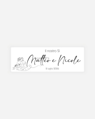 Bigliettini Matrimonio Tag personalizzato cartoncino o adesivo – Rettangolo MR06