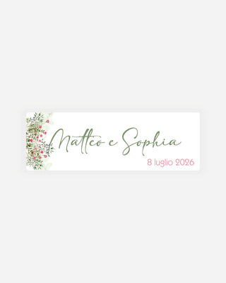 Bigliettini Matrimonio Tag personalizzato cartoncino o adesivo – Rettangolo MR10