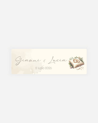 Bigliettini Matrimonio Tag personalizzato cartoncino o adesivo – Rettangolo MR11
