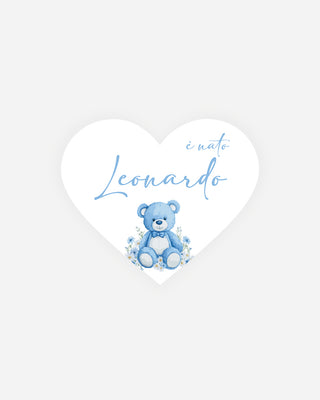 Bigliettini Nascita Tag personalizzato cartoncino o adesivo – Cuore NCU04
