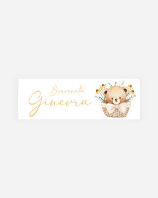 Bigliettini Nascita Tag personalizzato cartoncino o adesivo – Rettangolo NR06