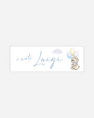 Bigliettini Nascita Tag personalizzato cartoncino o adesivo – Rettangolo NR08