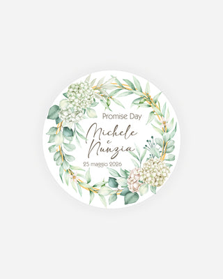 Bigliettini Promessa Tag personalizzato cartoncino o adesivo – Cerchio PC04