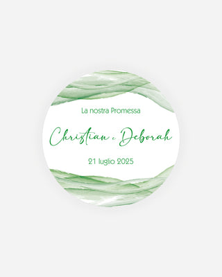 Bigliettini Promessa Tag personalizzato cartoncino o adesivo – Cerchio PC09