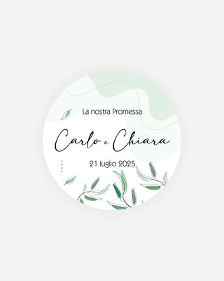 Bigliettini Promessa Tag personalizzato cartoncino o adesivo – Cerchio PC10