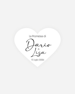 Bigliettini Promessa Tag personalizzato cartoncino o adesivo – Cuore PCU00