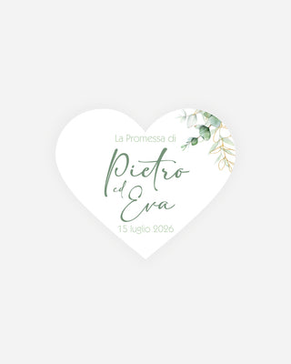 Bigliettini Promessa Tag personalizzato cartoncino o adesivo – Cuore PCU01