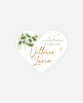 Bigliettini Promessa Tag personalizzato cartoncino o adesivo – Cuore PCU06