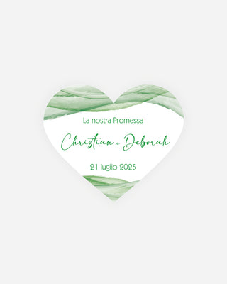 Bigliettini Promessa Tag personalizzato cartoncino o adesivo – Cuore PCU09