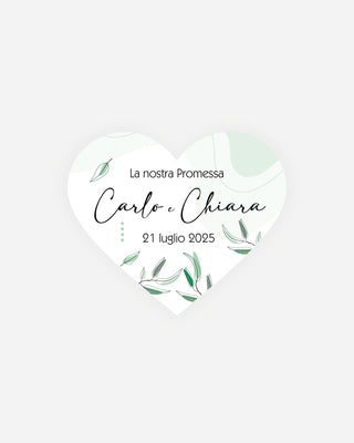 Bigliettini Promessa Tag personalizzato cartoncino o adesivo – Cuore PCU10