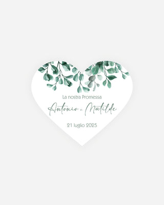 Bigliettini Promessa Tag personalizzato cartoncino o adesivo – Cuore PCU11