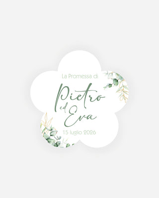 Bigliettini Promessa Tag personalizzato cartoncino o adesivo – Fiore PF01