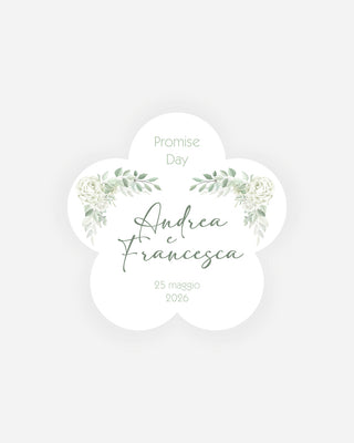 Bigliettini Promessa Tag personalizzato cartoncino o adesivo – Fiore PF02