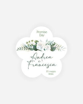 Bigliettini Promessa Tag personalizzato cartoncino o adesivo – Fiore PF03
