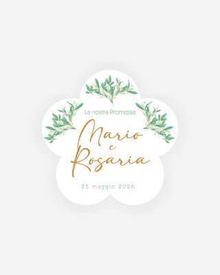 Bigliettini Promessa Tag personalizzato cartoncino o adesivo – Fiore PF05