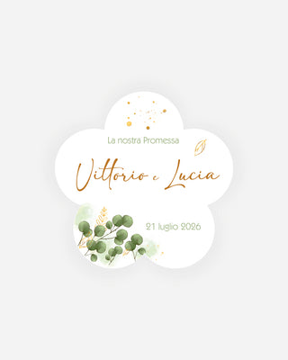 Bigliettini Promessa Tag personalizzato cartoncino o adesivo – Fiore PF06