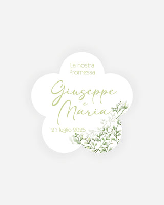 Bigliettini Promessa Tag personalizzato cartoncino o adesivo – Fiore PF07