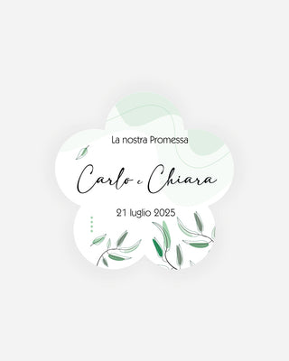 Bigliettini Promessa Tag personalizzato cartoncino o adesivo – Fiore PF10