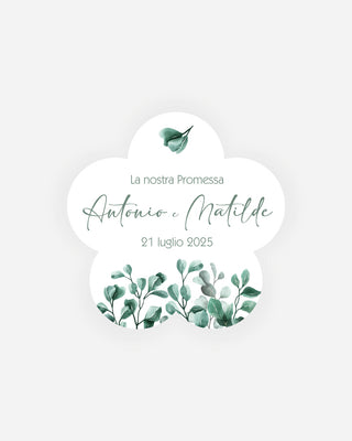 Bigliettini Promessa Tag personalizzato cartoncino o adesivo – Fiore PF11
