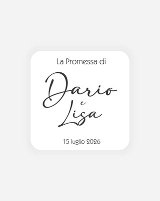 Bigliettini Promessa Tag personalizzato cartoncino o adesivo – Quadrato PQ00