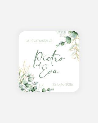 Bigliettini Promessa Tag personalizzato cartoncino o adesivo – Quadrato PQ01