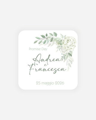 Bigliettini Promessa Tag personalizzato cartoncino o adesivo – Quadrato PQ02