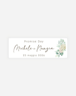 Bigliettini Promessa Tag personalizzato cartoncino o adesivo – Rettangolo PR04