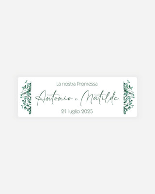 Bigliettini Promessa Tag personalizzato cartoncino o adesivo – Rettangolo PR11