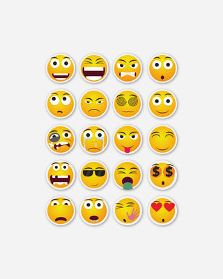 Adesivi Emoji 5x5 cm – 40 Sticker Decorativi