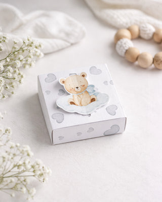 Scatolina Bomboniera Orsetto Nuvola Blu