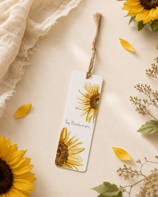 Segnalibro Personalizzato Girasoli Dipinto a Mano ad Acquerello