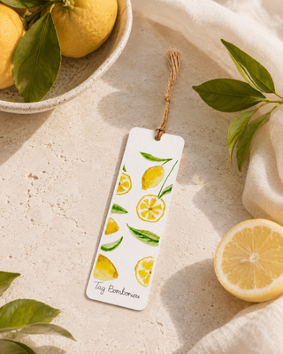Segnalibro Personalizzato Limoni Dipinto a Mano ad Acquerello